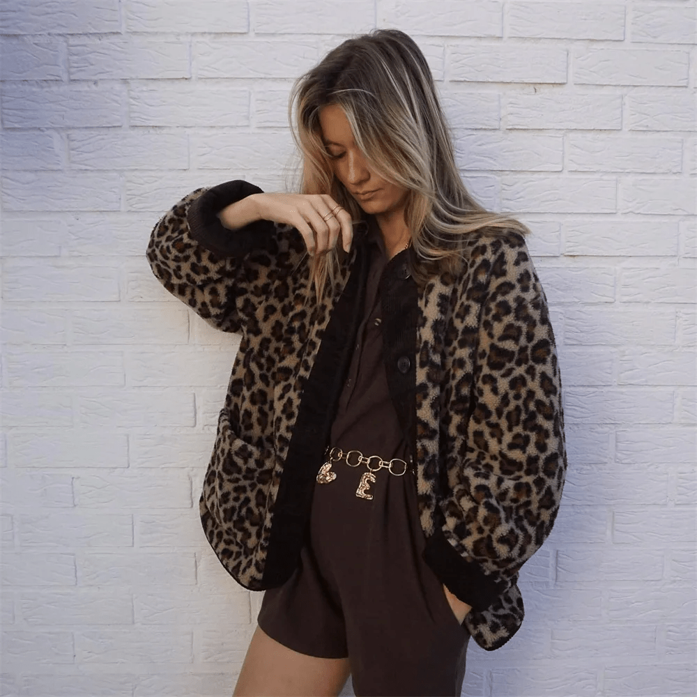 Leopard Print Faux Fur Jacket | Bold Statement Piece | Cozy Oversized Fit | Fall & Winter Chic