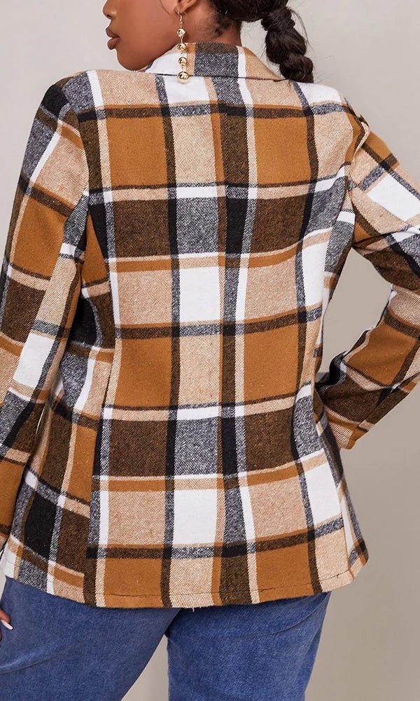 Plaid Longline Blazer | Tailored Fit | Statement Outerwear | Casual & Office Chic
