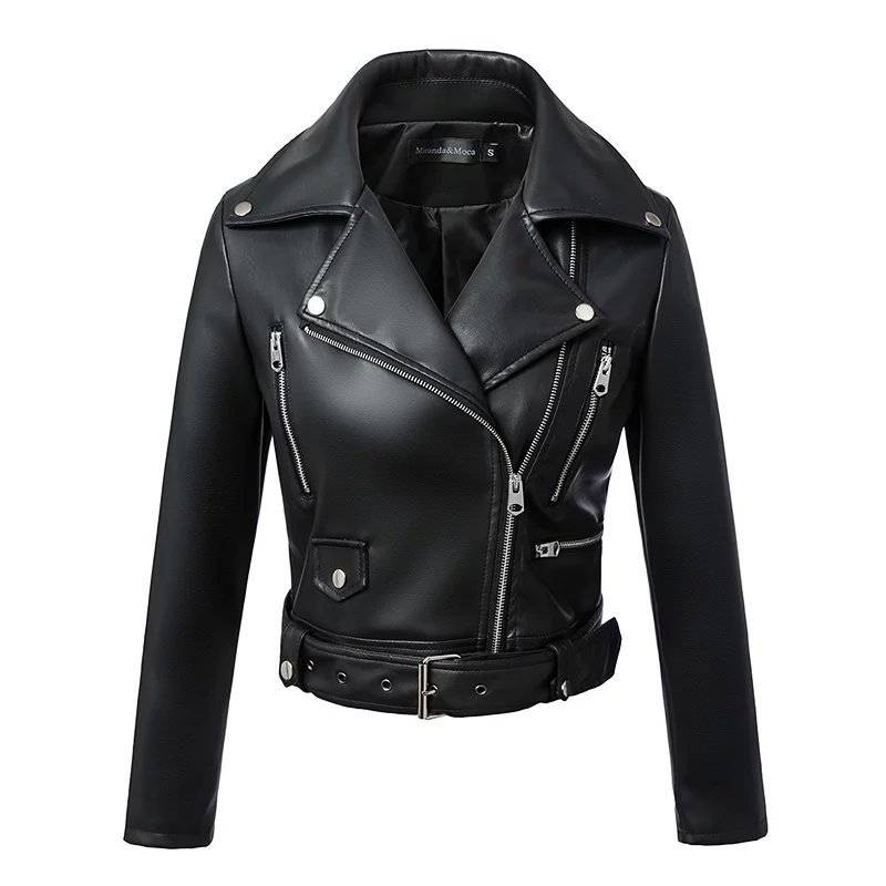 Cropped PU Leather Moto Jacket | Sleek & Edgy Style | Belted Waist | Modern Outerwear