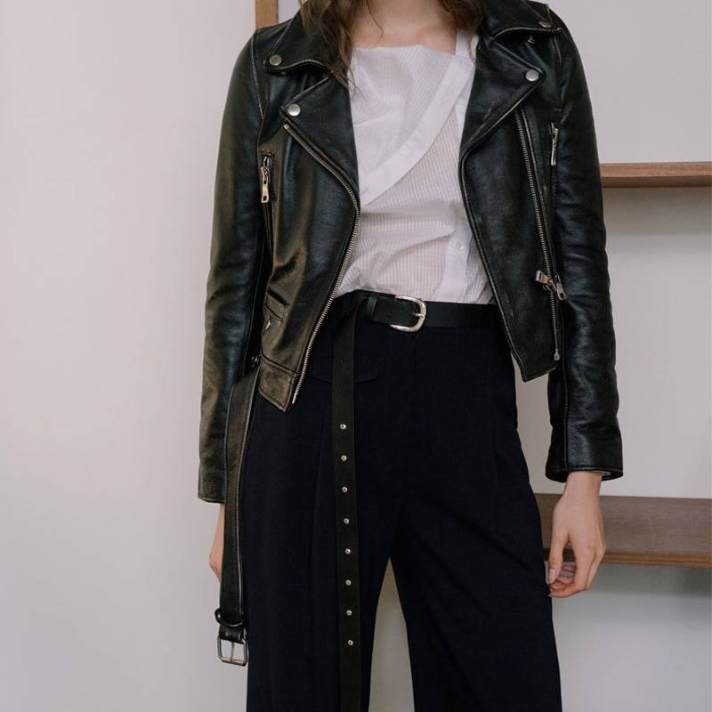 Cropped PU Leather Moto Jacket | Sleek & Edgy Style | Belted Waist | Modern Outerwear