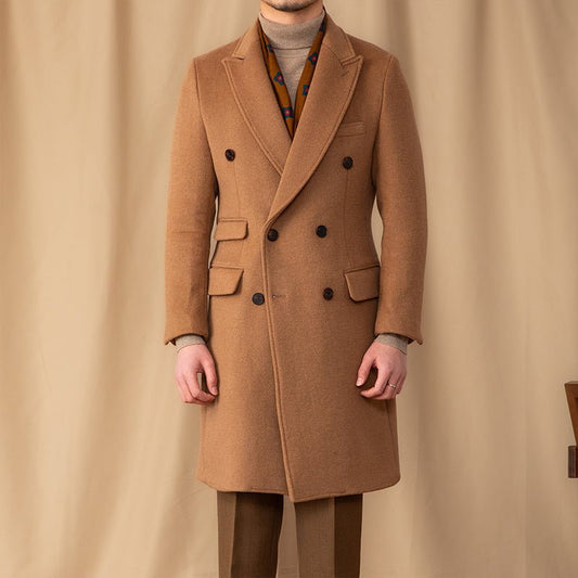 Double-Breasted Long Coat | Tailored Fit | Timeless Elegance