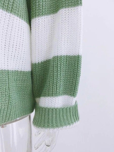 Oversized Striped Sweater | Cozy Knitwear | Cotton Blend | Casual Chic