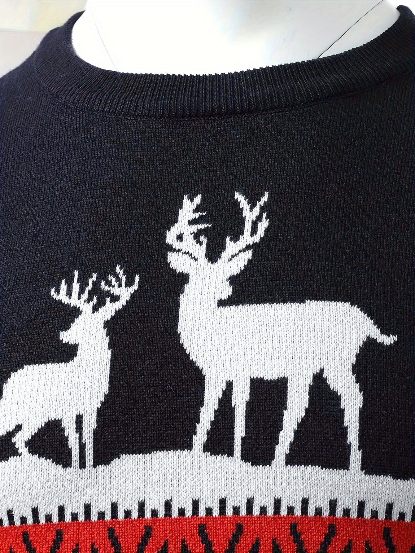 Men’s Holiday Reindeer Sweater | Festive Knit Crewneck | Winter Party Pullover