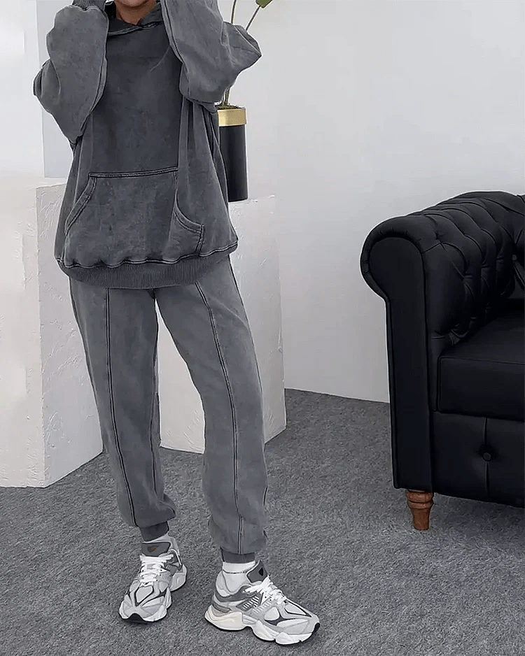 Oversized Hoodie & Joggers Set | Washed Look | Casual Loungewear