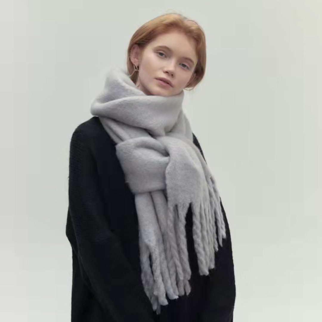 Oversized Fringe Scarf | Ultra-Soft Knit | Cold Weather Essential