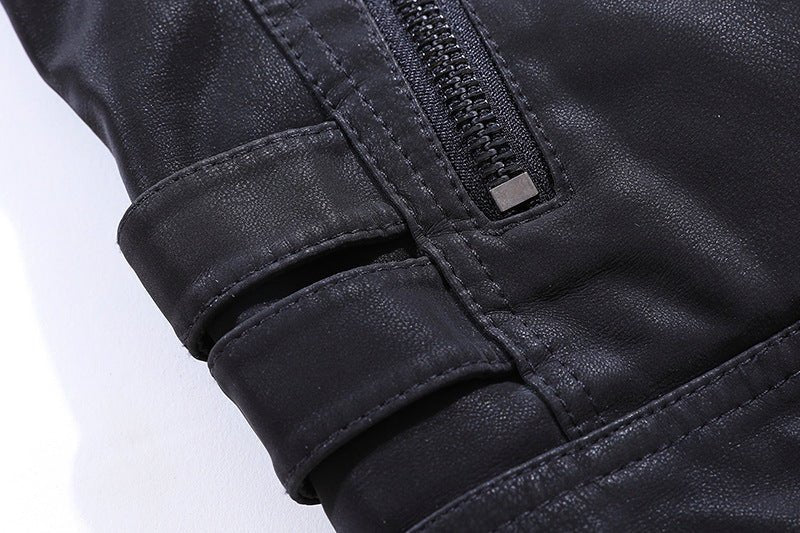 Men's Biker-Style Faux Leather Jacket | Slim Fit | Moto-Inspired Design