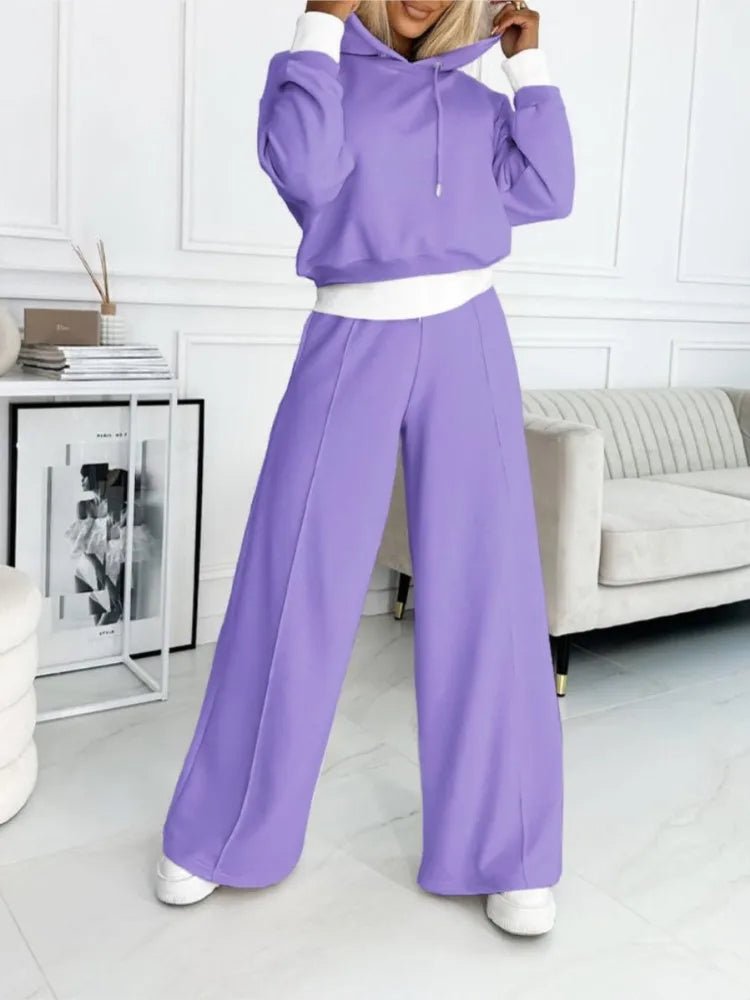 Two-Piece Lounge Set | Wide-Leg Pants & Hoodie | Relaxed Fit