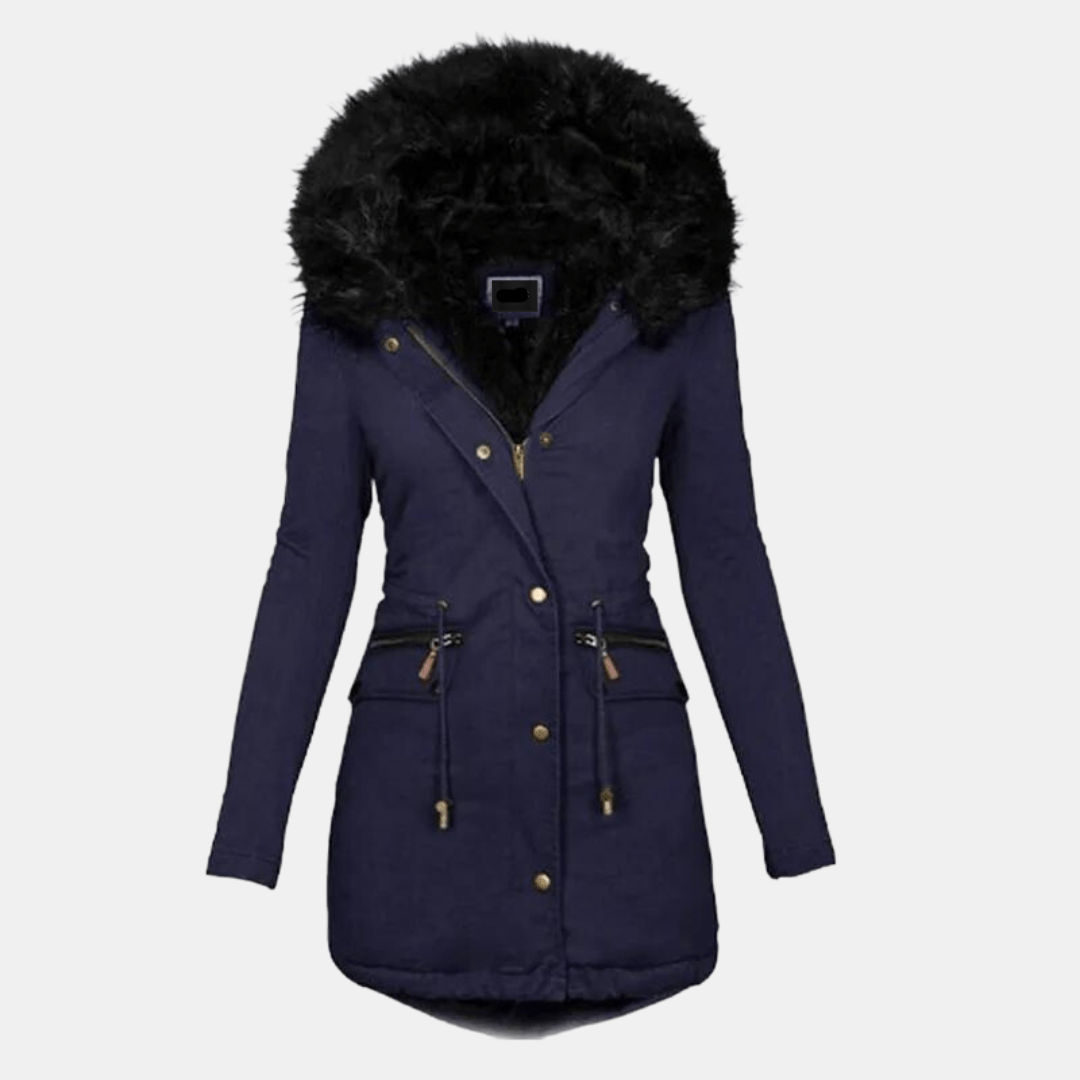 Women's Faux Fur Hooded Parka | Warm & Windproof | Adjustable Waist | Winter Outerwear