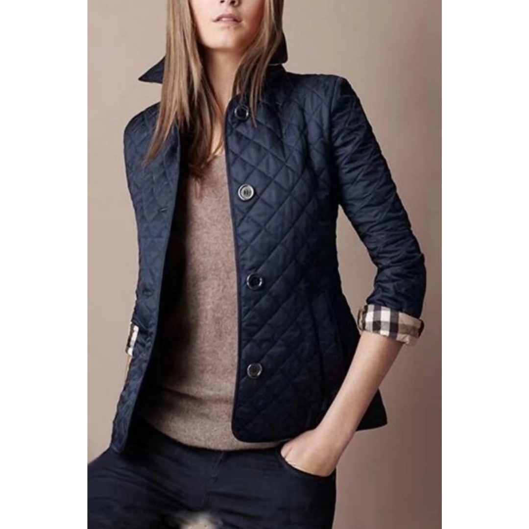 Tailored Quilted Jacket | Lightweight Diamond Stitch | Button-Up Transitional Layer