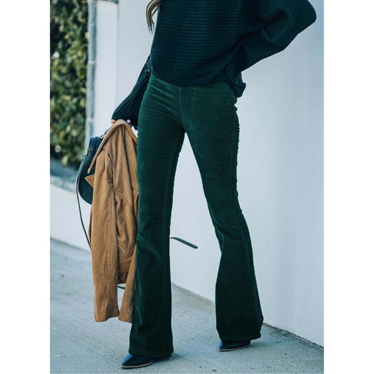 Corduroy Flare Pants | High-Rise Stretch Fit | Retro Everyday Style