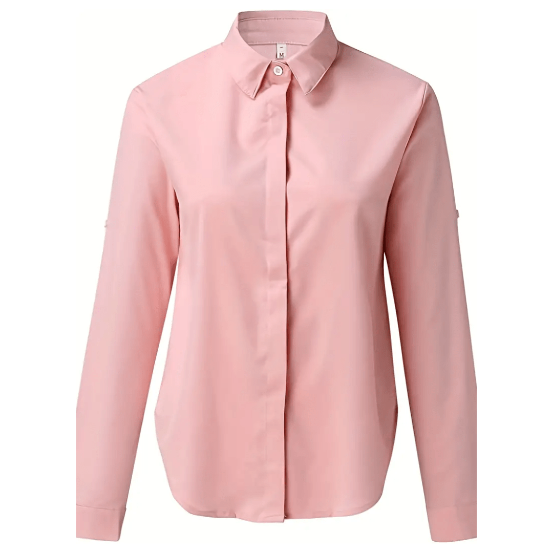 Longline Button-Up Shirt | Roll-Tab Sleeves | Classic Collar