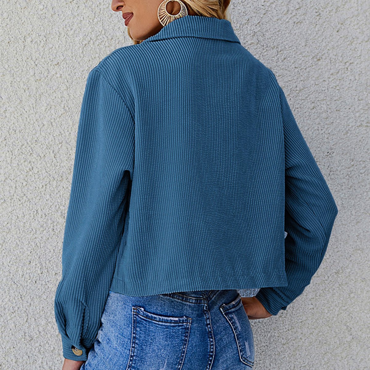 Cropped Utility Jacket | Button-Down Design | Lightweight Cotton Blend | Casual Wardrobe Essential