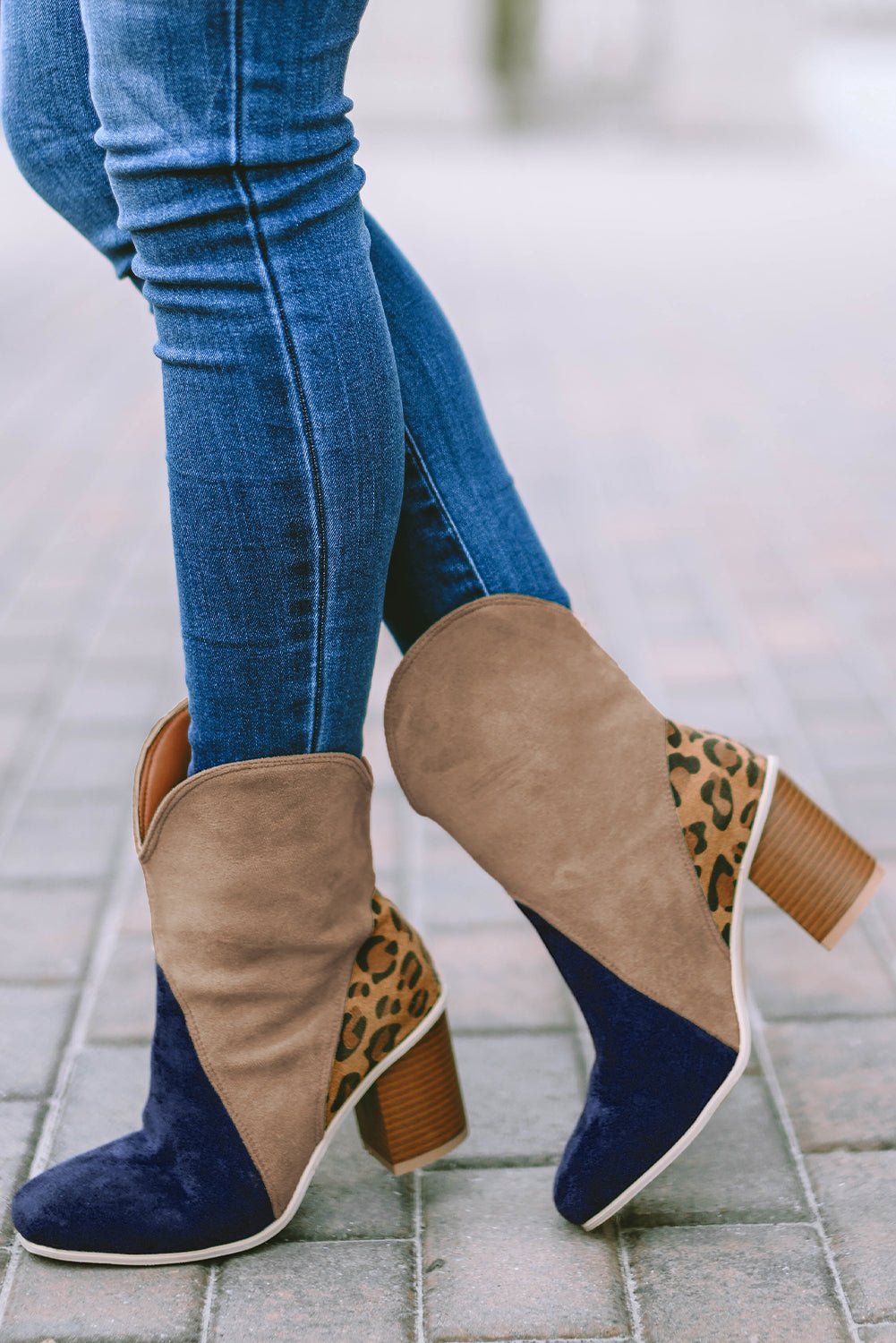 Two-Tone Ankle Boots | Colour-Block Design | Trendy and Comfortable