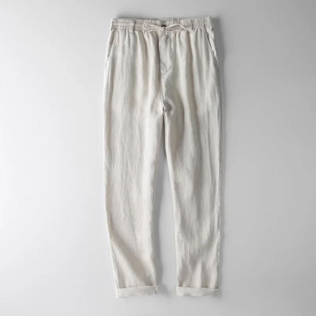 Men’s Relaxed Linen-Blend Pants | Elastic Waist | Breathable Summer Loungewear