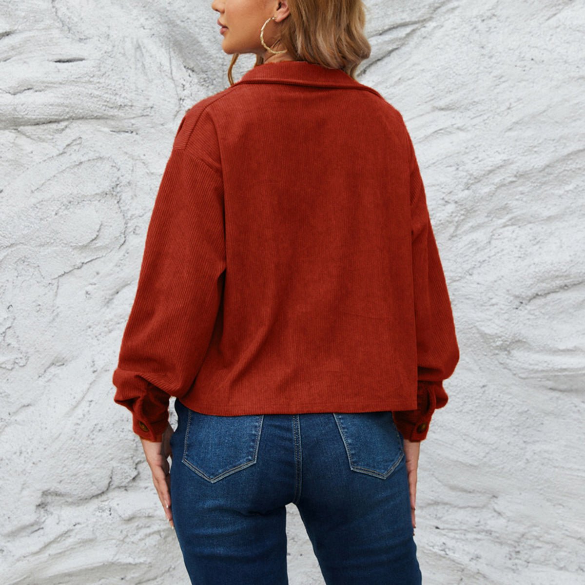 Cropped Utility Jacket | Button-Down Design | Lightweight Cotton Blend | Casual Wardrobe Essential