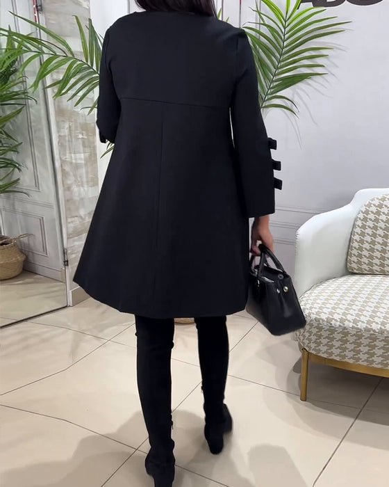 A-Line Long-Sleeve Dress | Chic Bow-Tie Sleeves | Lightweight Fabric | Everyday Elegance