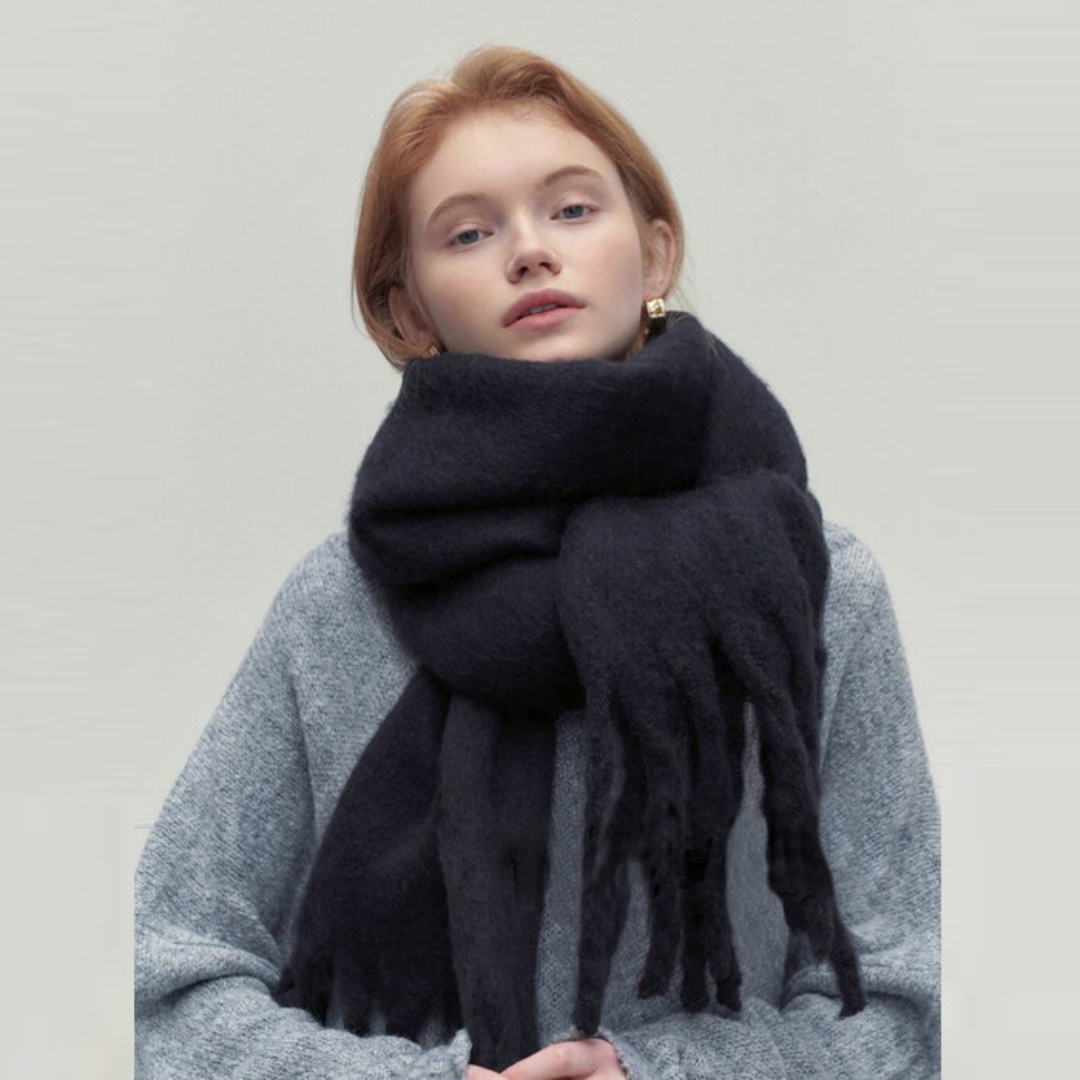 Oversized Fringe Scarf | Ultra-Soft Knit | Cold Weather Essential