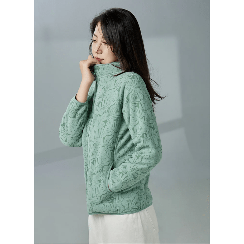 Floral Fleece Zip-Up Jacket | Soft & Warm | Stylish Design