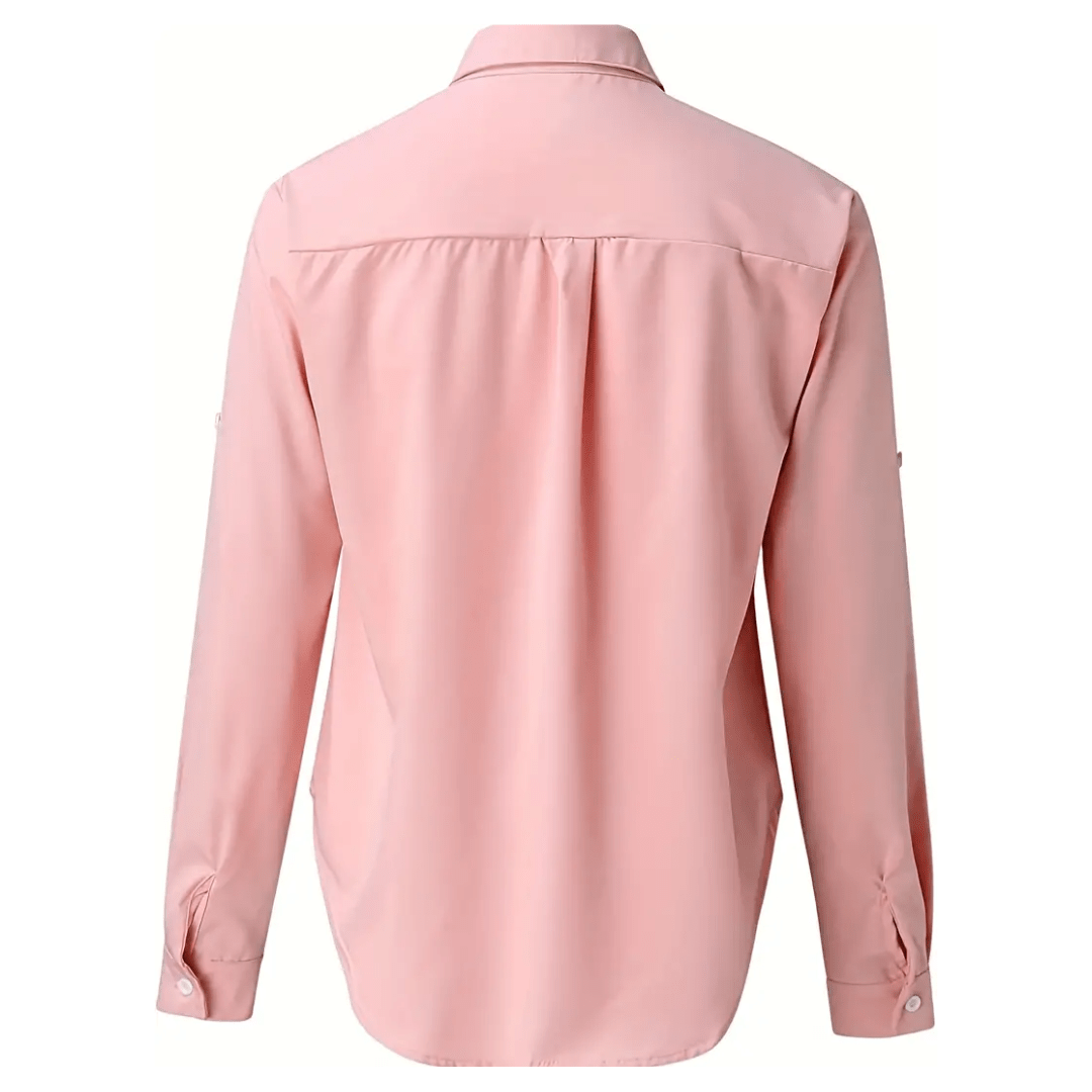Longline Button-Up Shirt | Roll-Tab Sleeves | Classic Collar