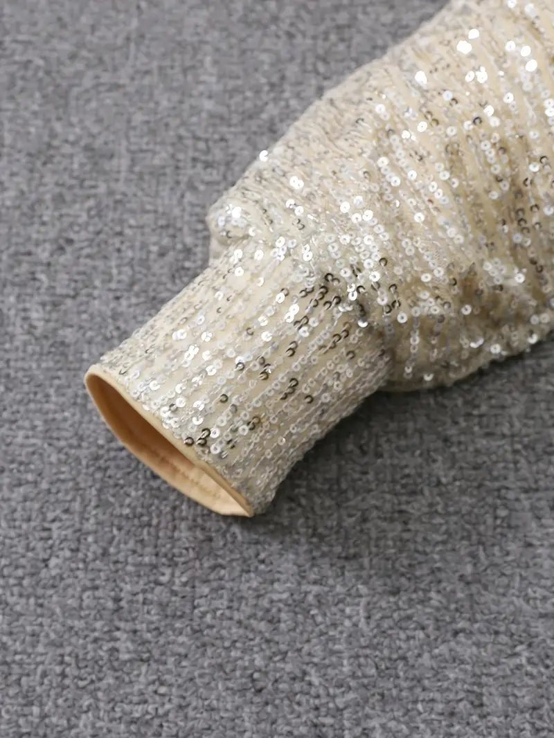 Off-Shoulder Sequin Mini Dress | Elegant Sparkle | Party-Ready Fit