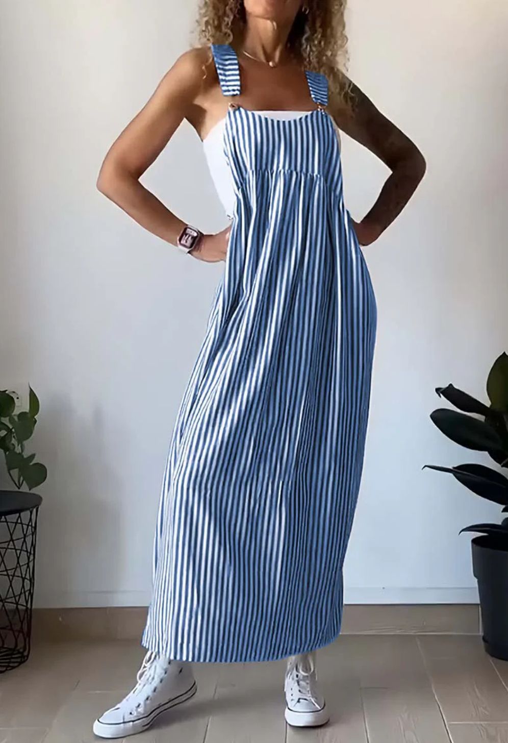 Smocked Maxi Dress | Striped Flowy Fit | Lightweight Summer Layer