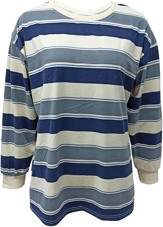 Striped Oversized Sweatshirt | Cotton Blend | Bold and Comfy