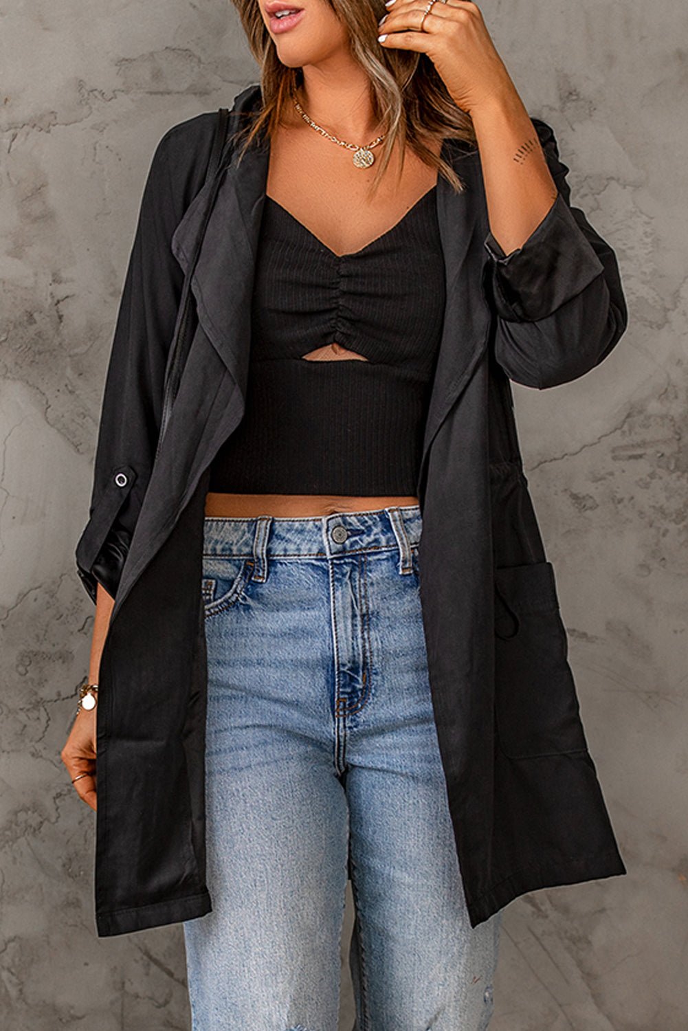 Lightweight Hooded Jacket | Water-Resistant | Adjustable Waist | Casual Layer