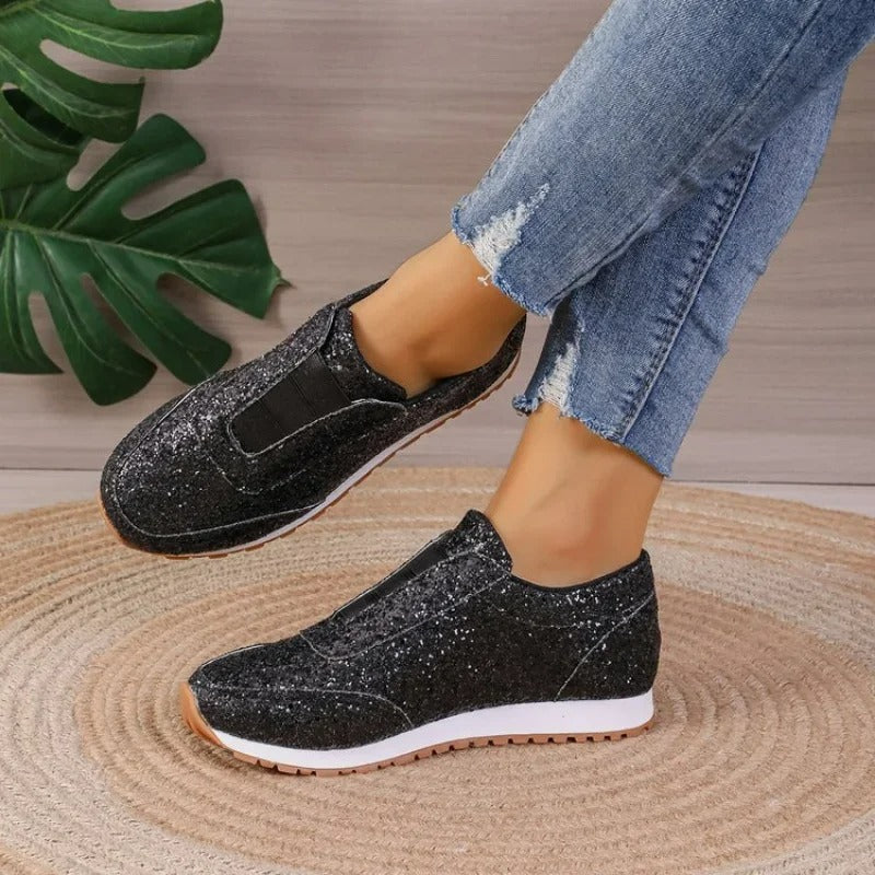 Glitter Slip-On Sneakers | Lightweight Comfort | Casual Glam Footwear
