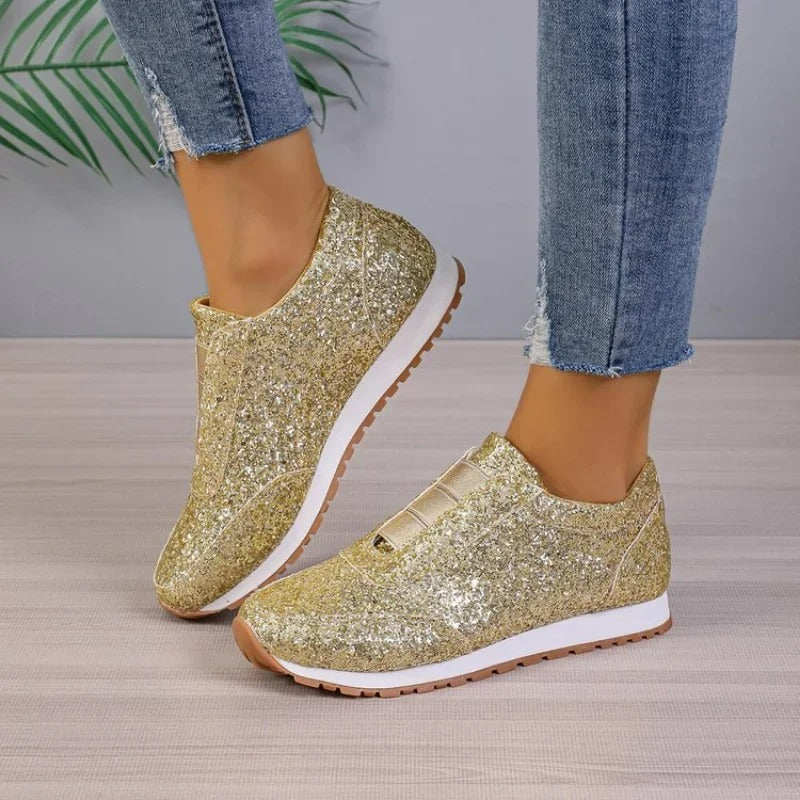 Glitter Slip-On Sneakers | Lightweight Comfort | Casual Glam Footwear