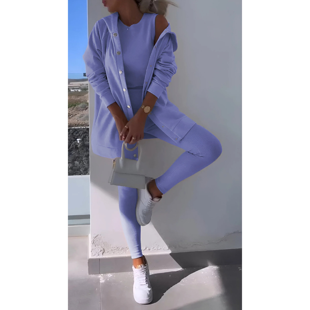 3-Piece Ribbed Lounge Set | Tank, Cardigan & Leggings | Soft Athleisure Outfit Canada