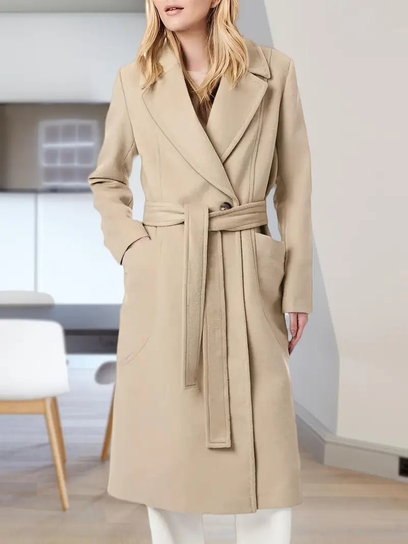 Long Belted Wool Coat | Tailored Fit | Elegant and Warm