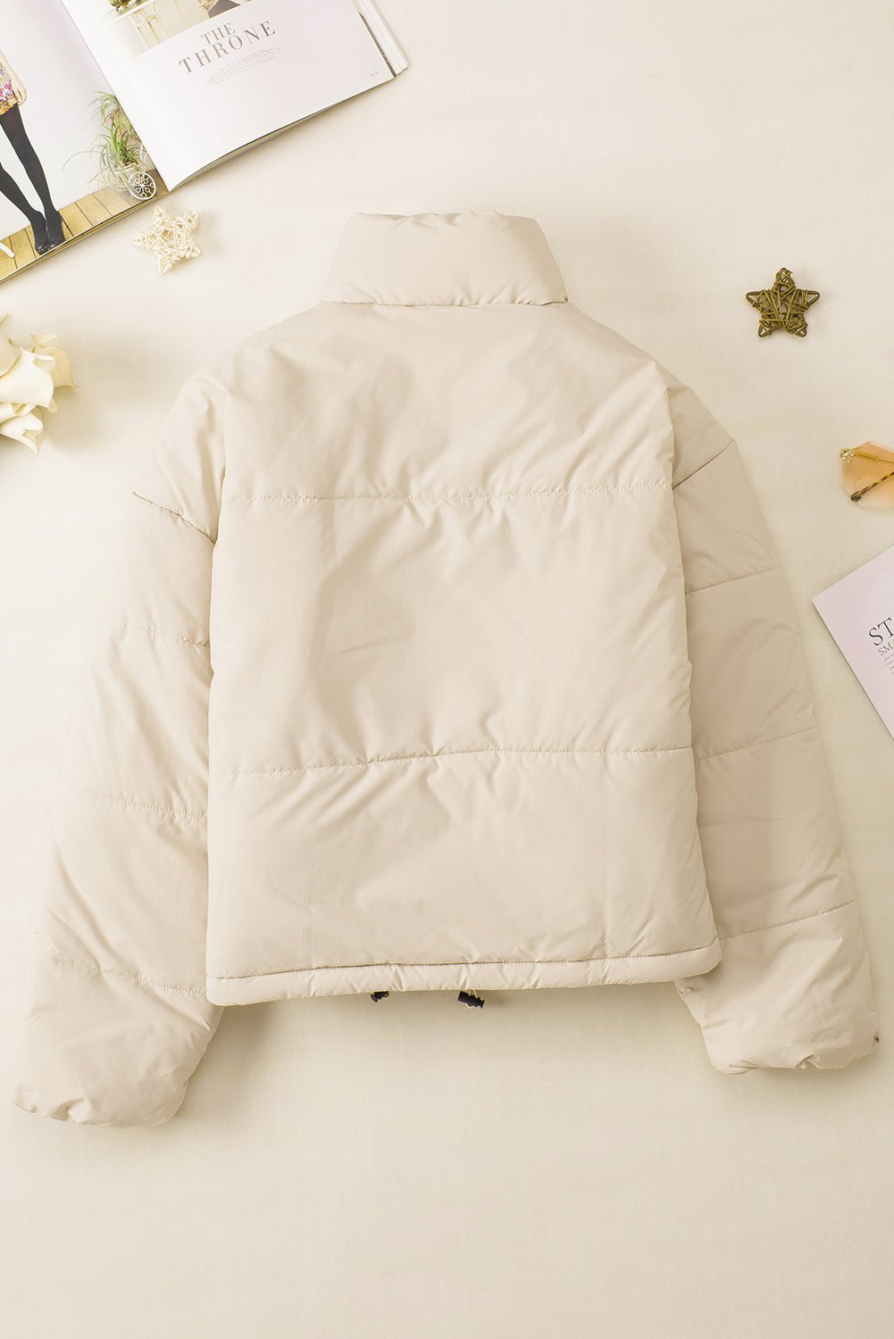 Cropped Puffer Jacket | High Collar | Lightweight Warmth | Winter Casual