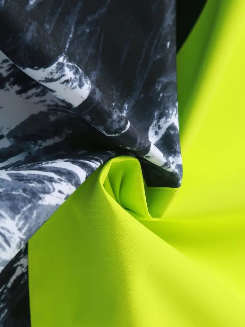 Men's High-Visibility Waterproof Jacket | Bold Graphic Design | Windproof & Lightweight | Outdoor Adventure