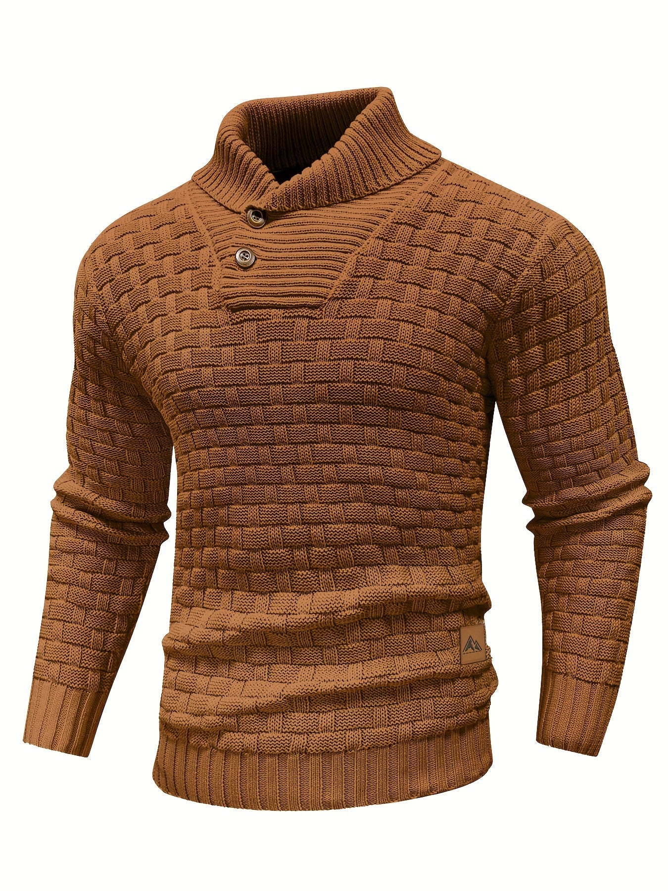 Men's Shawl Collar Knit Sweater | Textured Pullover | Warm Fall Layer