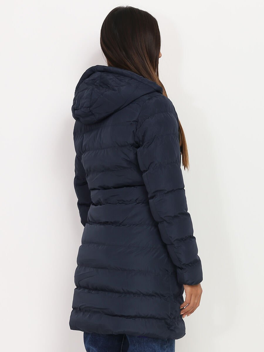 Long Hooded Puffer Coat | Water-Resistant | Polyester Fill | Winter Comfort