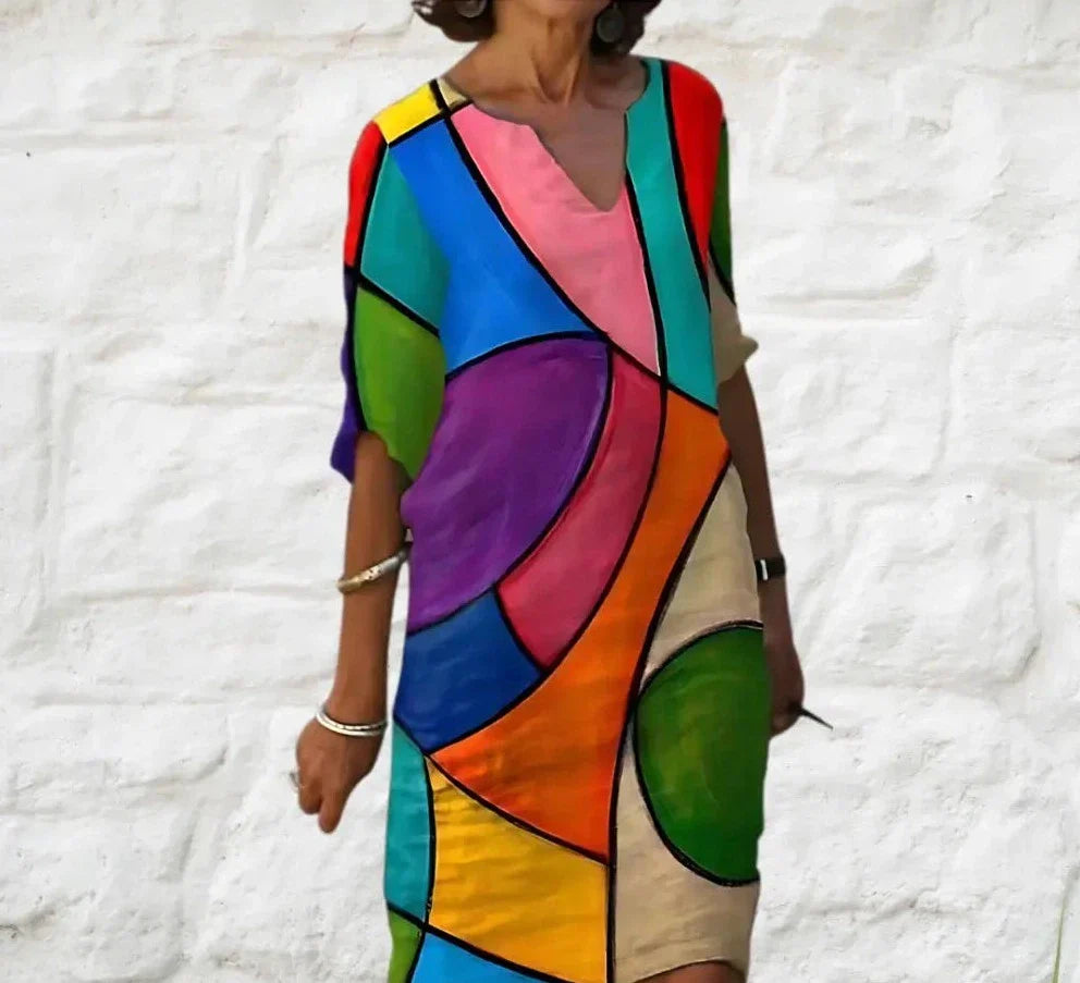 Floral & Butterfly Print Midi Dress | V-Neck | Lightweight Boho Style