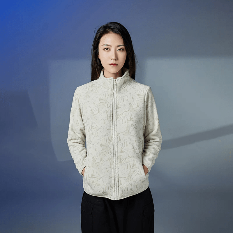 Floral Fleece Zip-Up Jacket | Soft & Warm | Stylish Design
