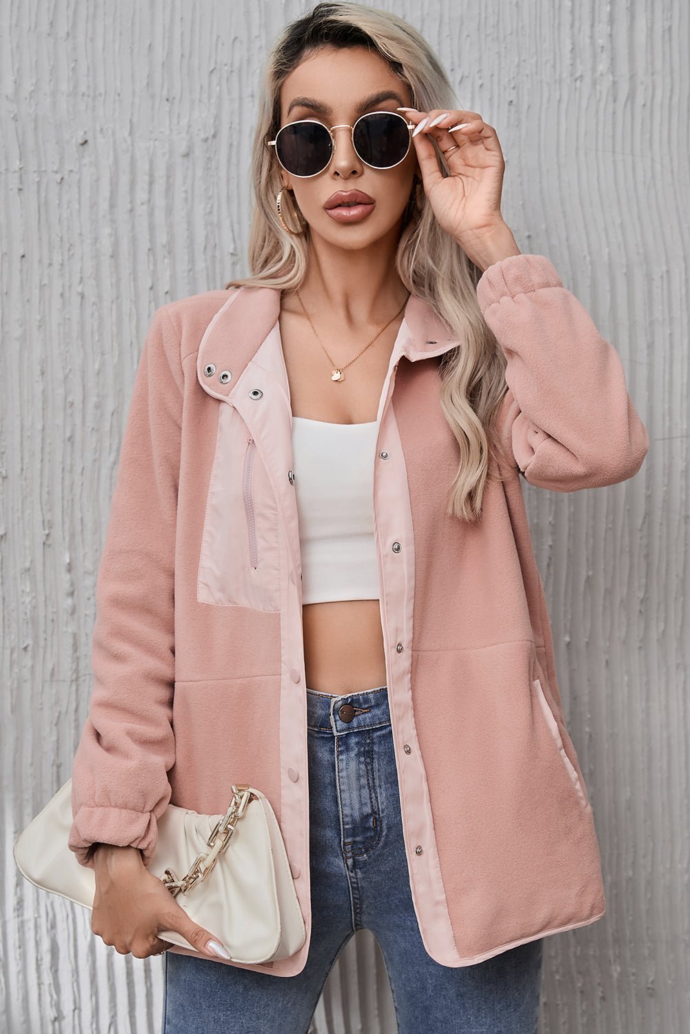 Cozy Sherpa Jacket | Warm & Soft Texture | Polyester Blend | Everyday Outerwear