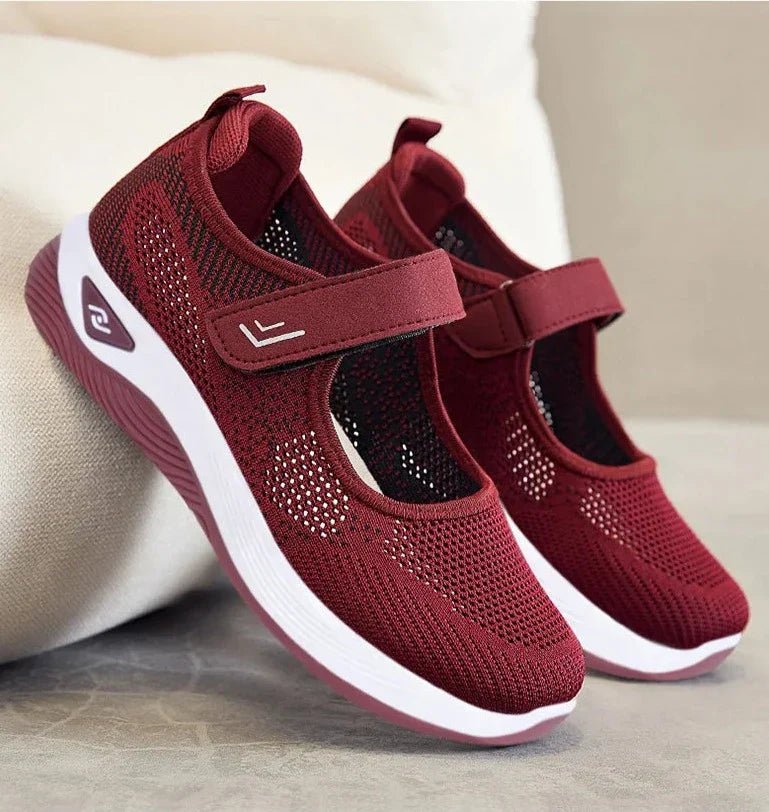 Supportive Knit Sneakers | Lightweight Velcro Walking Shoes