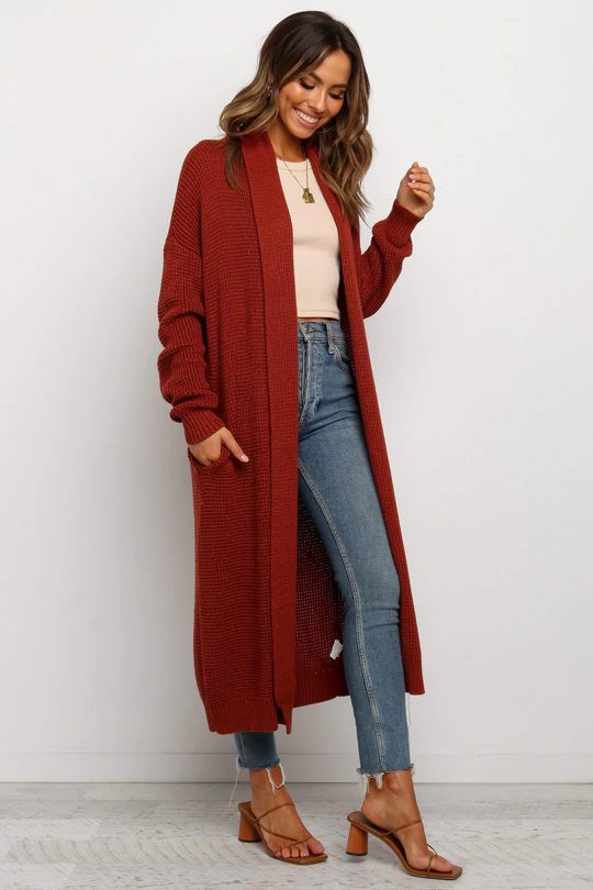 Long Open-Front Knit Cardigan | Cozy Layering Essential | Soft Knit Fabric | Fall & Winter Staple
