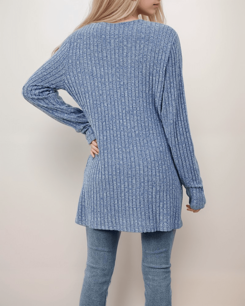 Relaxed Ribbed Cardigan | Multicolour | Polyester Blend | Lightweight Comfort