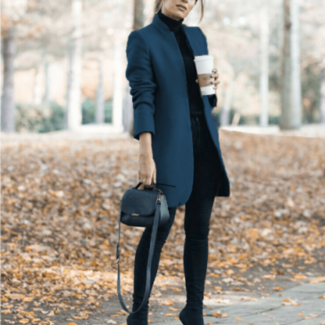 Minimalist Longline Coat | Open Front | Tailored Silhouette