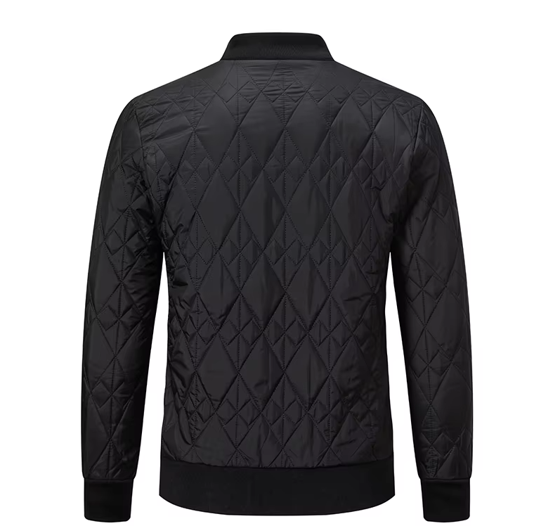 Men’s Diamond Quilted Jacket | Lightweight Bomber Fit | Transitional Zip-Up Outerwear