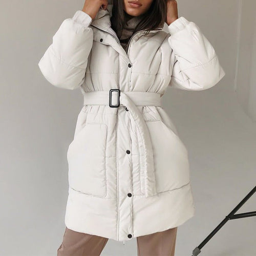 Belted Puffer Jacket | Warm & Stylish Winter Coat | Adjustable Fit