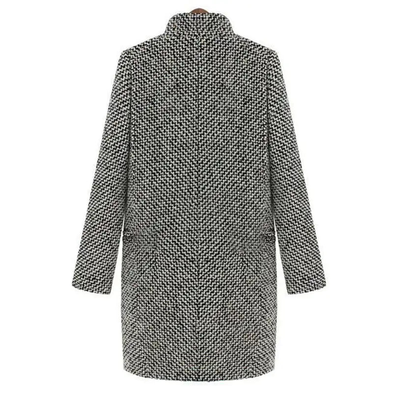 Herringbone Textured Coat | Classic Tailored Fit | Button Closure | Chic Outerwear