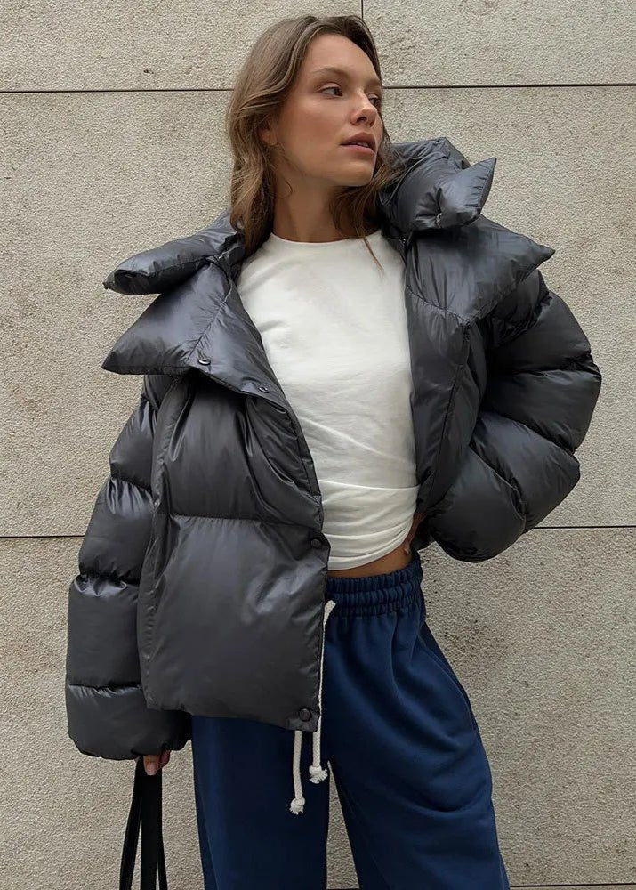 Cropped Puffer Jacket | High Collar Design | Warm Insulation | Modern Winter Style