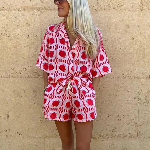 Printed Shirt & Shorts Set | Lightweight Two-Piece | Summer-Ready Fit