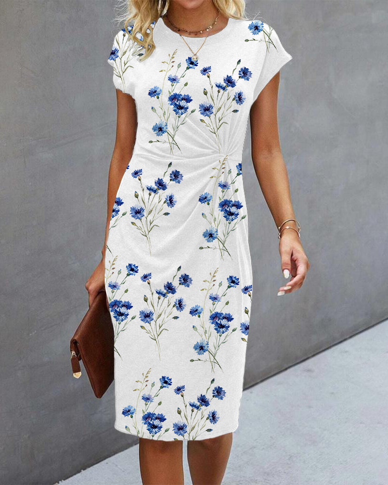Floral Print Midi Dress | Cap Sleeve | Lightweight Summer Casual