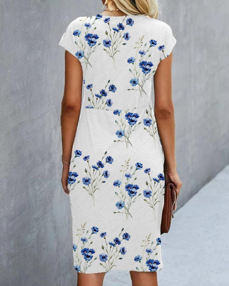 Floral Print Midi Dress | Cap Sleeve | Lightweight Summer Casual