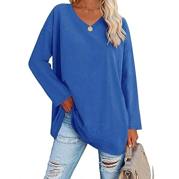 V-Neck Oversized Tunic Sweater | Lightweight Knit | Relaxed Fit | Everyday Casual